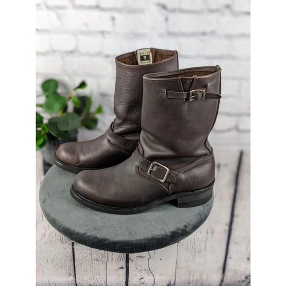 Frye Engineer Brown leather Boots 9M - Picture 2 of 16